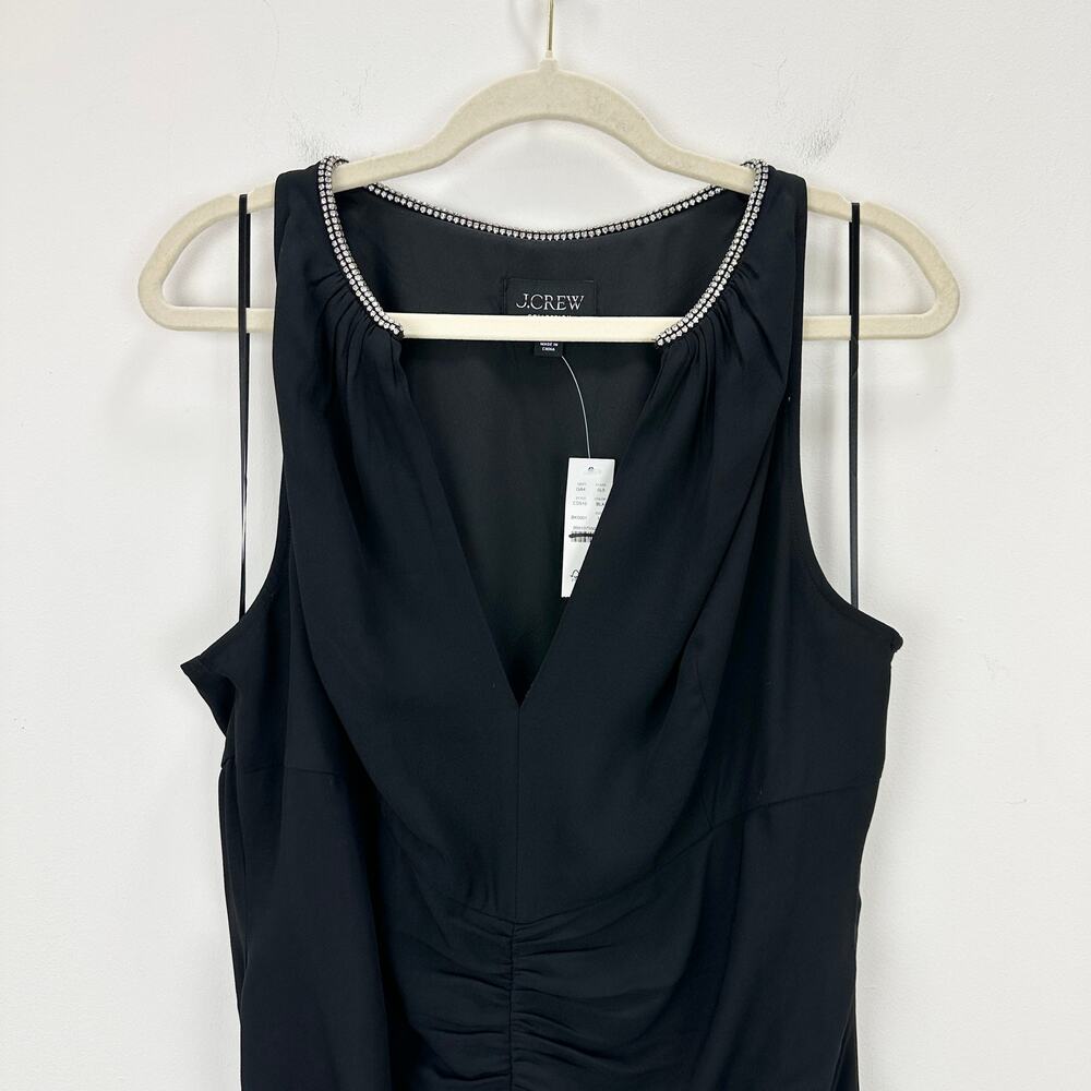 J.Crew Collection Full Length Embellished Ruched Dress Black Formal US 14 NWT - Picture 8 of 15